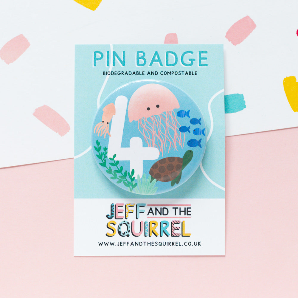 Children's Ocean Themed Birthday Badges