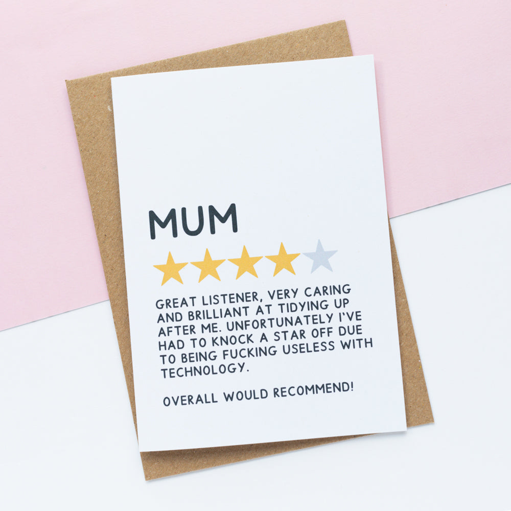 Mum 4 Star Review Card