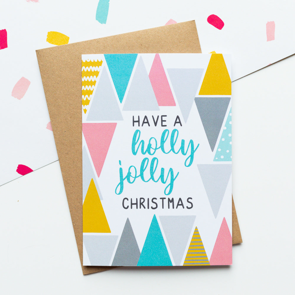 6x Triangle Christmas Card Pack