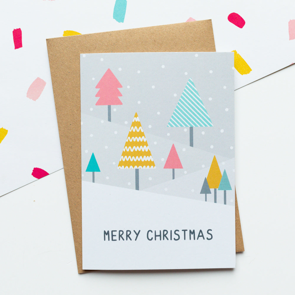 6x Triangle Christmas Card Pack