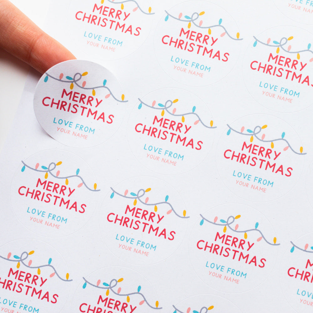 Personalised Merry Christmas Stickers