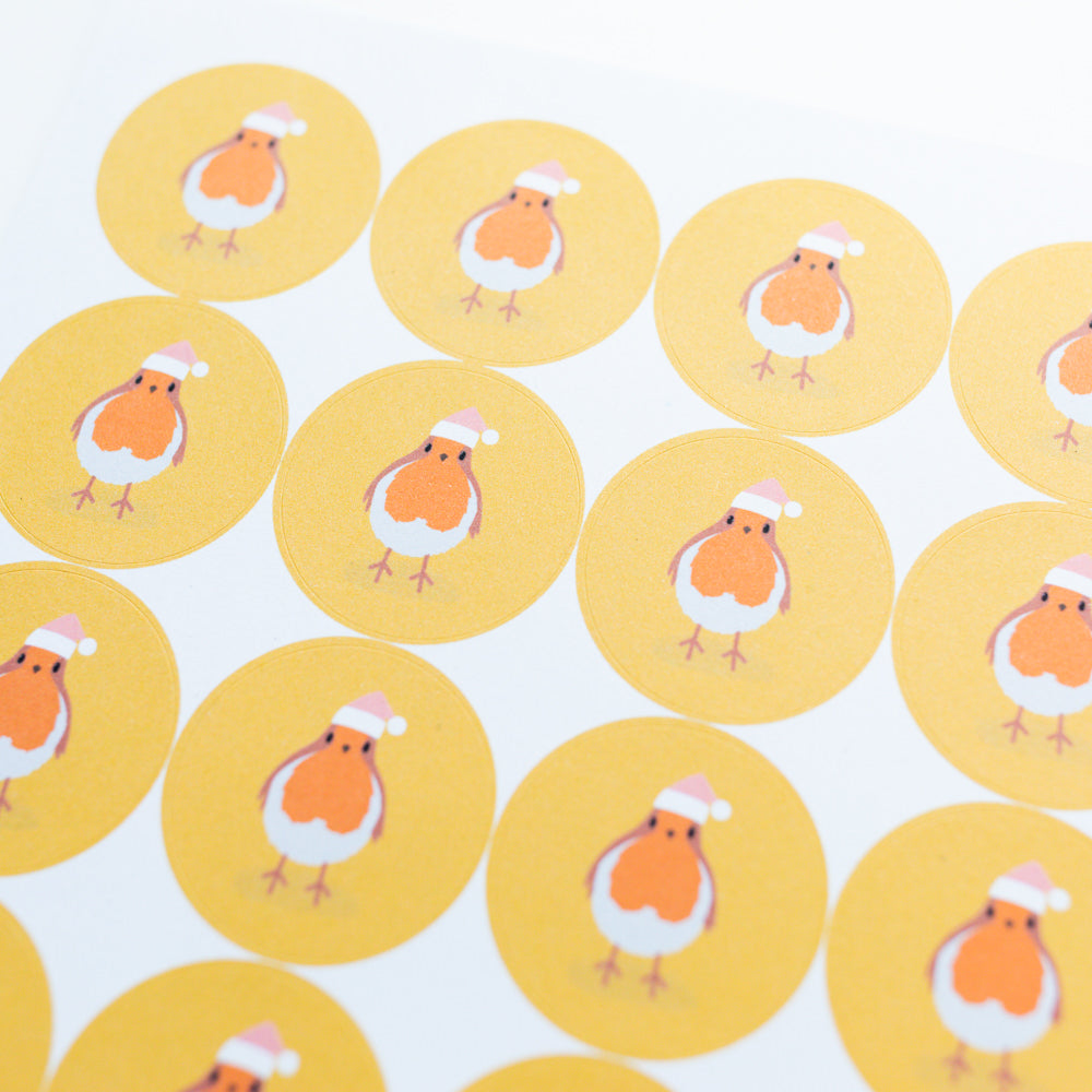 Robin Christmas Stickers